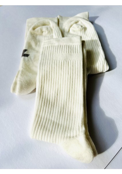 Erkek Fitilli Full Lastik Gövdeli Dikişsiz Antrenman Çorap 3'lü Beyaz Renk fiyatları