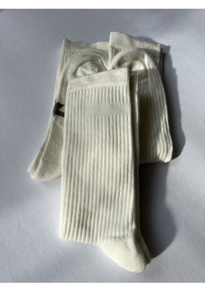 Erkek Fitilli Full Lastik Gövdeli Dikişsiz Antrenman Çorap 3'lü Beyaz Renk modelleri