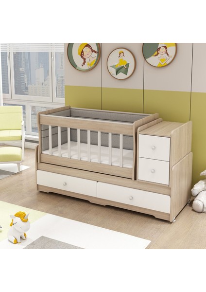 Moon Anneyanı Sallanır Çekmeceli Büyüyen Beşik