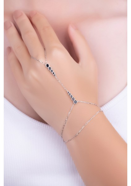 Avangard Siyah Taşlı 18 Ayar Sarı Altın Kaplama 21 cm Gümüş Şahmeran fiyatları