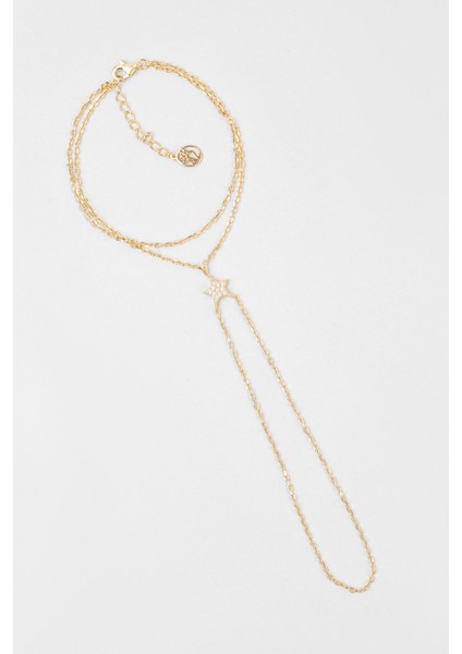 Mistik Yıldız 18 Ayar Sarı Altın Kaplama 21 cm Gümüş Şahmeran