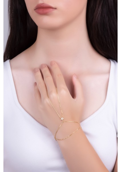 Mistik Yıldız 18 Ayar Sarı Altın Kaplama 21 cm Gümüş Şahmeran fırsatları