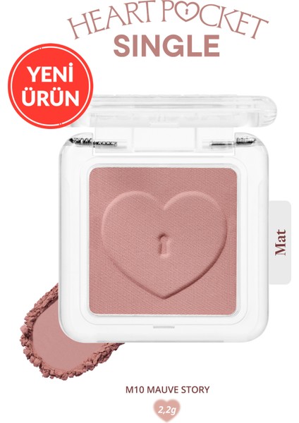 Kişiselleştirilebilir Mat Tekli Far PERIPERA Heart Pocket Single (M10 Mauve Story)