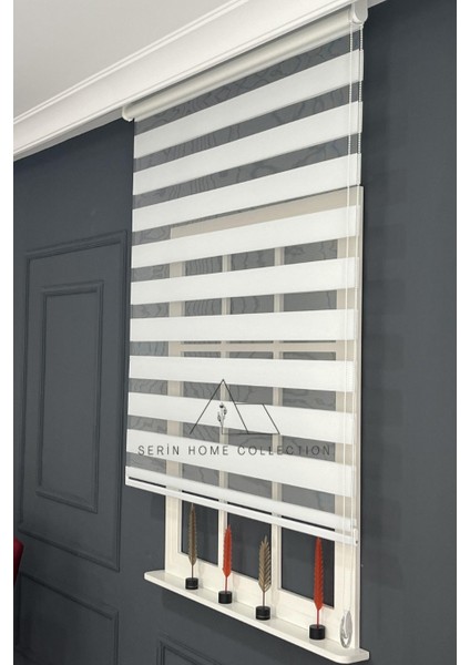 Beyaz Bambu Zebra Stor Perde (Dayanıklı Alüminyum Kasa) modelleri