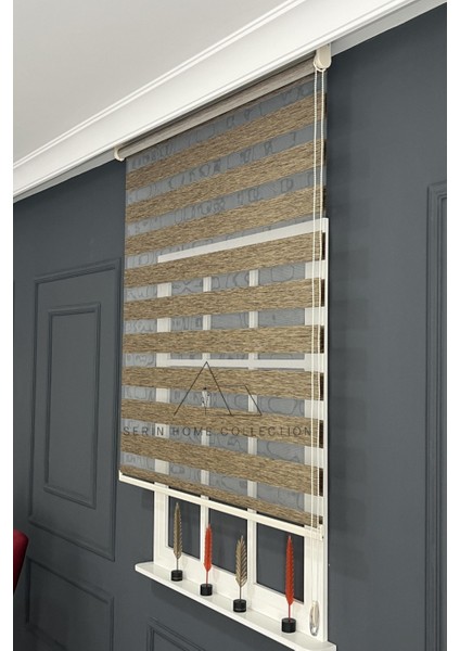 Kahverengi Bambu Zebra Stor Perde (Dayanıklı Alüminyum Kasa) modelleri