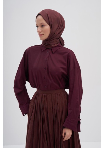 Kızıl Kahve Carell Simetrik Jakar Italyan Ipekli Şal fiyatları