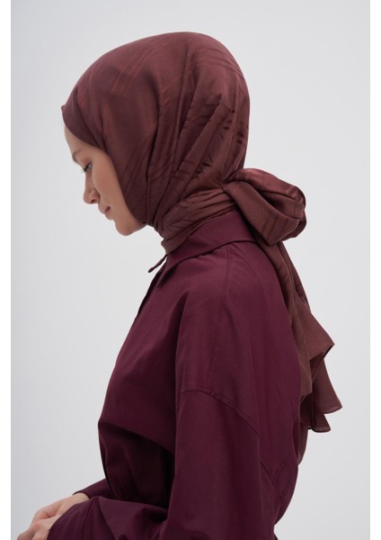 Kızıl Kahve Carell Simetrik Jakar Italyan Ipekli Şal fırsatları