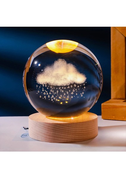 Orta Boy Bulut Yağmur Temalı Cam Ahşap Zeminli Küre fırsatları