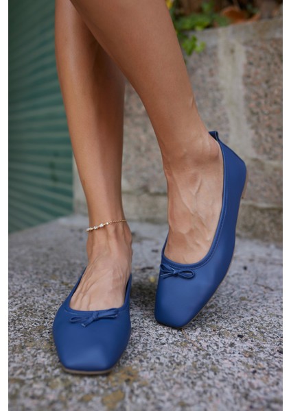 Astra Kadın Kot Mavi Gercek Deri Babet