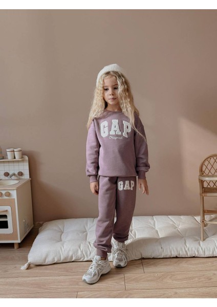 Kız Çocuk Original Yazı Baskılı Eşofmanlı Kışlık Takım fırsatları