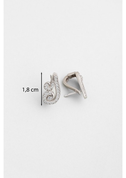 Mira Işıltısı 18 Ayar Beyaz Altın Kaplama Gümüş Küpe modelleri