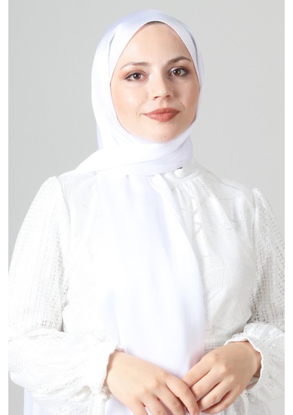 Beyaz Harem Scarf Como Saten Şal fiyatları