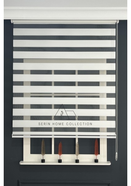 Beyaz Bambu Zebra Stor Perde (Dayanıklı Alüminyum Kasa)