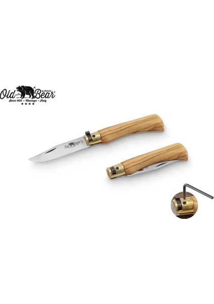 Antonini Old Bear 8cm Zeytin Ağacı Saplı M Çakı