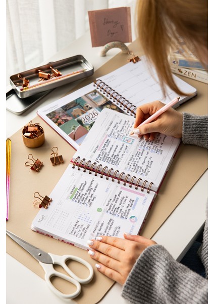 2026 18X20 Spiralli Haftalık Kare Ajanda 12 Aylık - Mavi Aura fiyatları