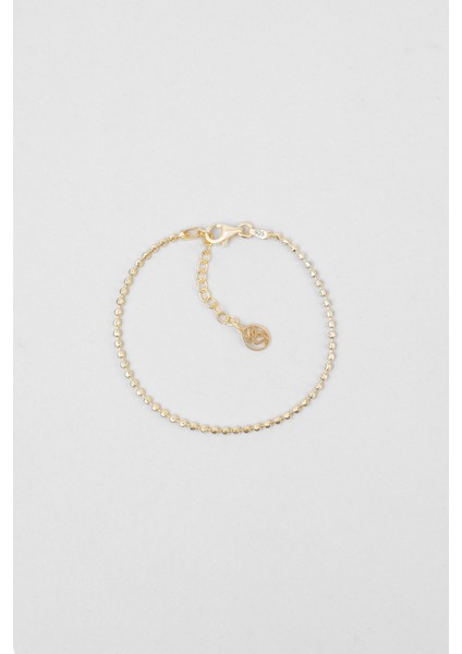 Italyan Lucia 18 Ayar Sarı Altın Kaplama 19 cm Gümüş Zincir Bileklik