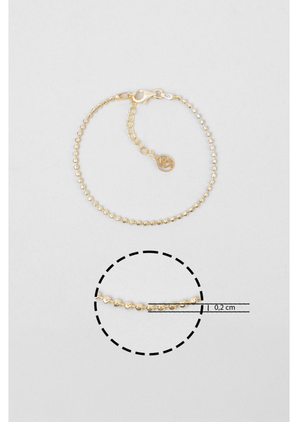 Italyan Lucia 18 Ayar Sarı Altın Kaplama 19 cm Gümüş Zincir Bileklik modelleri