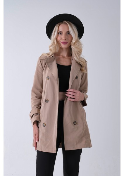 Vizon Bilek ve Omuz Apolet Detaylı Kemerli Düğme Kapamalı Trenç 4200829.34 fiyatları