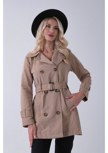 Vizon Bilek ve Omuz Apolet Detaylı Kemerli Düğme Kapamalı Trenç 4200829.34 fırsatları