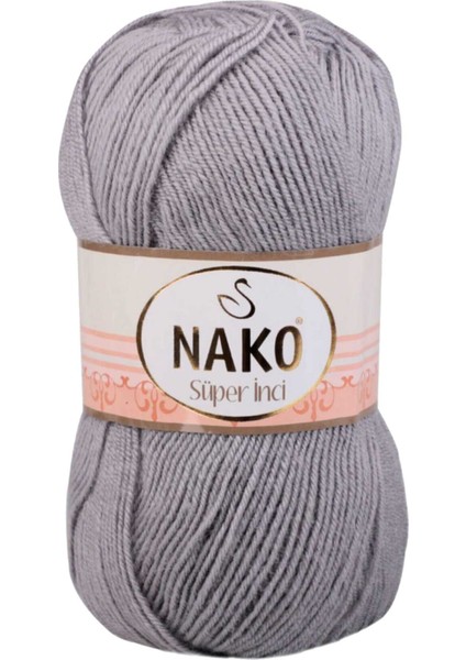 1 Adet Süper Inci El Örgü Ipi 100 gr Gri 11538