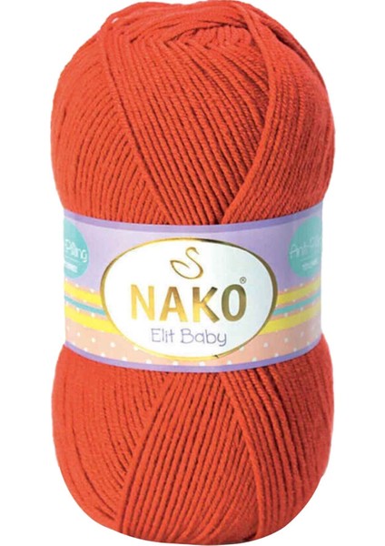 1 Adet Elite Baby El Örgü Ipi Tüylenmeyen Bebek Yünü Mercan Taşı 10701