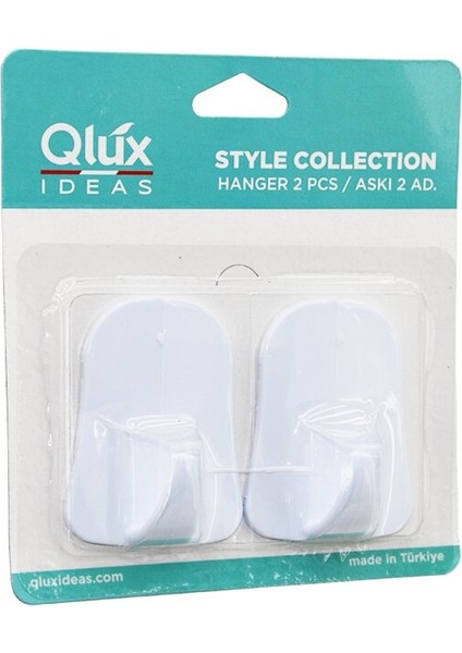 Qlux L-00735 2pcs Opak Beyaz Plastik Askı (4915)