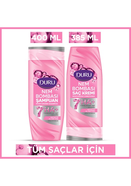 Nem Bombası Tüm Saçlar Için Şampuan 400 ml & Saç Kremi 385 ml