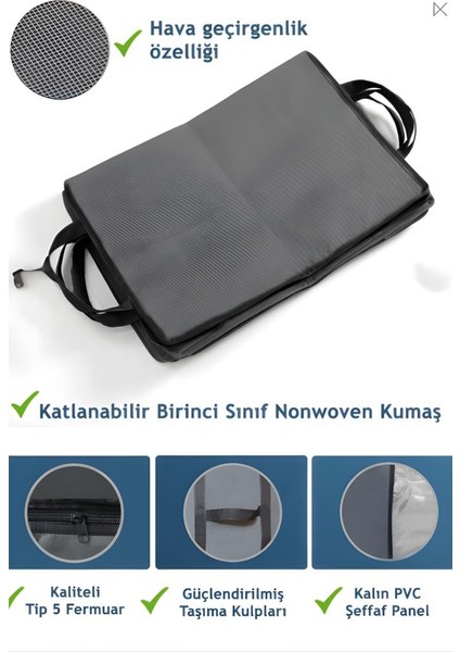 3’lü Yorgan Hurcu Seti, Yastık Yorgan Kıyafet Giysi Çamaşır Çeyizlik Düzenleyici (70X40CM) 3 Adet modelleri