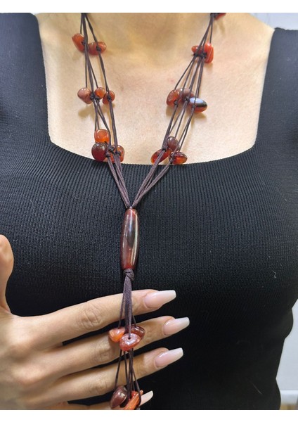 Doğal Taş Kadın Kolye 28 cm fırsatları