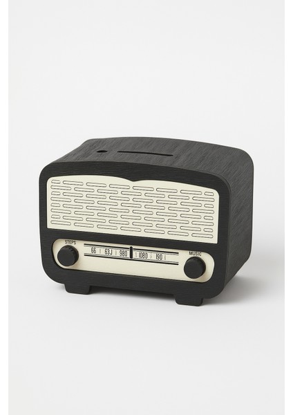 Radyo Kumbara - Ceviz Ağaçı Işleme - Siyah