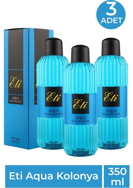 Eti Aqua Kolonya 350 ml 3 Adet
