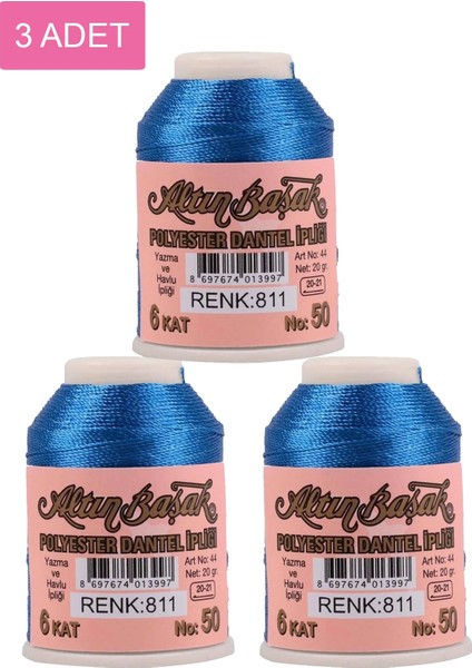 3 Adet Altınbaşak Oya ve Dantel Ipi 20 gr - Royaleks - No: 811