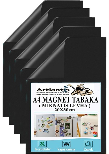 A4 Magnet Tabaka 5 Adet Manyetik Mıknatıs Levha 20X30 cm Esnek Kaliteli Foto Magnet Fotoğraf Resim Metal Yüzeye Yapışma