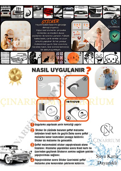 Bayrak Motor Özel ve Oto Sticker Kabartmalı 9x7 cm A+Kalite