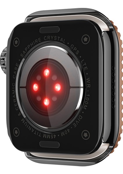 Apple Watch Se (2023)/SE (2022)/SE/6/5/4 44 mm Yapay Elmas Dekorlu Içi Boş Pc Çerçeve Kapağı - Siyah + Gül Altın Kadranlı Saat Kılıfı (Yurt Dışından) modelleri