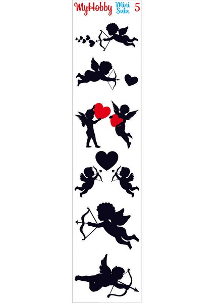 Sevgililer Gününe Özel Sulu Transfer, Aşk, Sevgi, Hobi 6*25 Cm, 4'lü Set fiyatları