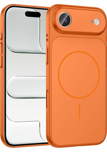 Iphone 17 Air Kılıf M-Safe Şarj Özellikli Kamera Camlı Formen Kapak-Turuncu + Nano Ekran Koruyucu fiyatları
