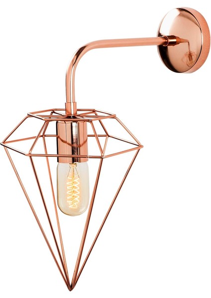 Elmas Geometrik Tel Başlık Metal Tekli Aplik Bakır Kaplama,modern Dekoratif Duvar Lambası ELMAS-6303