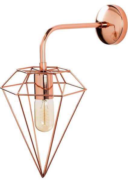 Elmas Geometrik Tel Başlık Metal Tekli Aplik Bakır Kaplama,modern Dekoratif Duvar Lambası ELMAS-6303 fiyatları