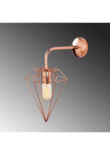 Elmas Geometrik Tel Başlık Metal Tekli Aplik Bakır Kaplama,modern Dekoratif Duvar Lambası ELMAS-6303 fırsatları