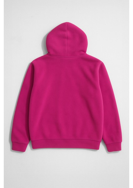 Kadın Kapüşonlu Cepli Fuşya Polar Sweatshirt modelleri