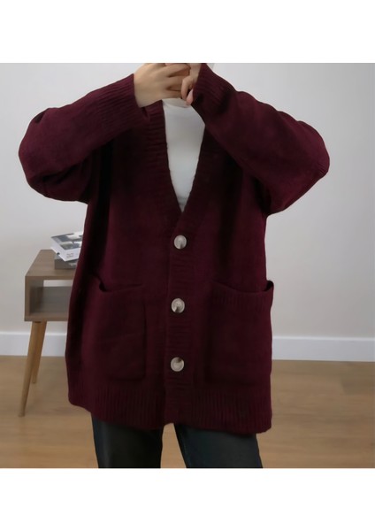 Cep Detaylı Düğmeli Triko Hırka fiyatları