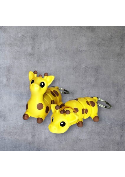 Flexi Model Yavru Zürafa 3D Baskı Anahtarlık-Çanta Süsü 2li fiyatları