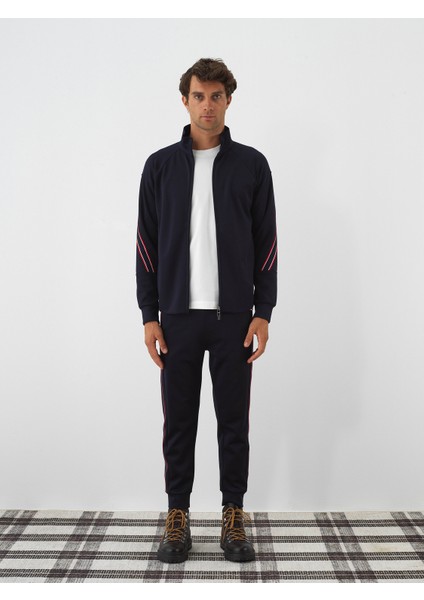 Erkek Lacivert Esnek Dokulu Regular Fit Sweatmont fiyatları