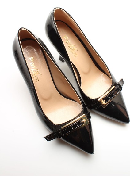 Idil Siyah Rugan Tokalı Kadın Topuklu