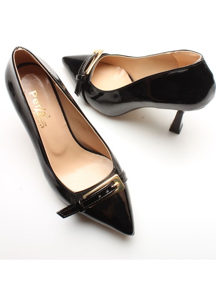 Idil Siyah Rugan Tokalı Kadın Topuklu modelleri