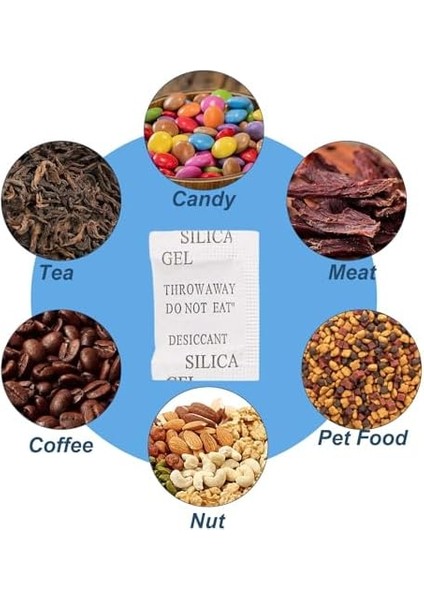 Fonyet 100 Paket Silikat Jel Torba 1 G Silikat Kurutucu Torba Silika Jel Gıda Kalitesinde Higroskopik Madde Nem Alıcı fiyatları