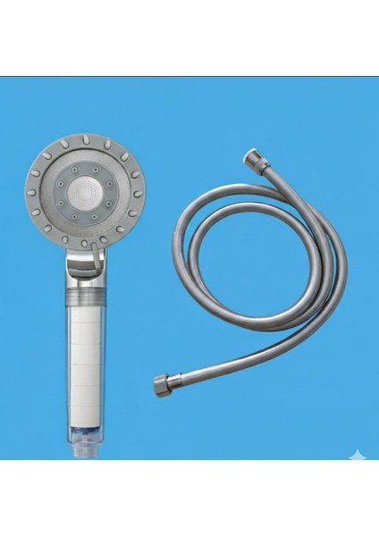 150 cm Pvc Hortumlu Beş Fonksiyonlu Duş Başlığı Seti