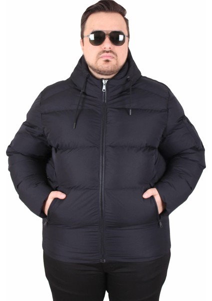 Mocgrande Erkek Büyük Beden Kapüşonlu Mont Lusso 2505 Sıyah