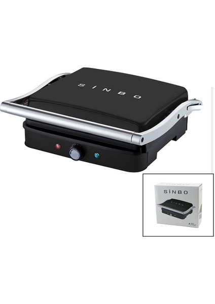 SİYAH IZGARA VE TOST MAKİNESİ AYARLANABİLİR ISI 180 DERECE AÇILABİLİR ÜST GÖVDE SSM-2571 (4989)